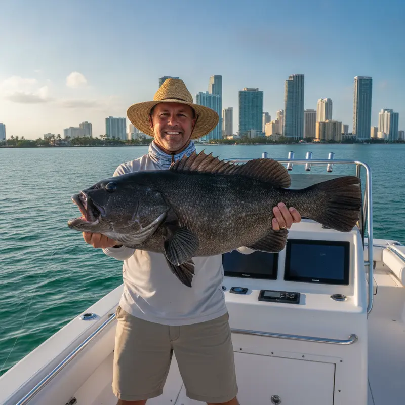 Shallow-water grouper fishing in Biscayne Bay off Miami, FL - Nomad Fishing Charters