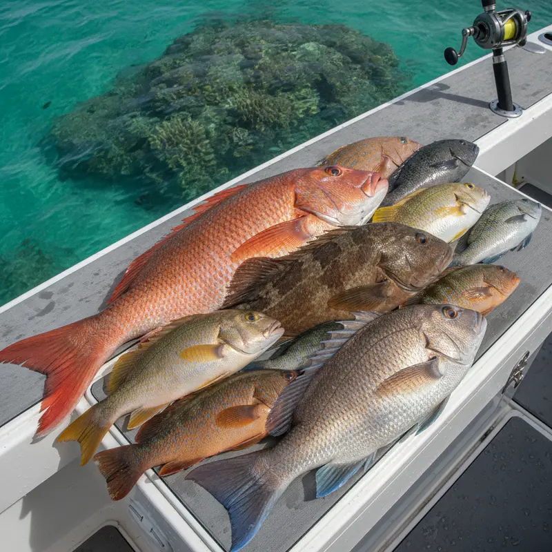 Large cubera snapper caught on a reef fishing charter off Miami, FL - Nomad Fishing Charters