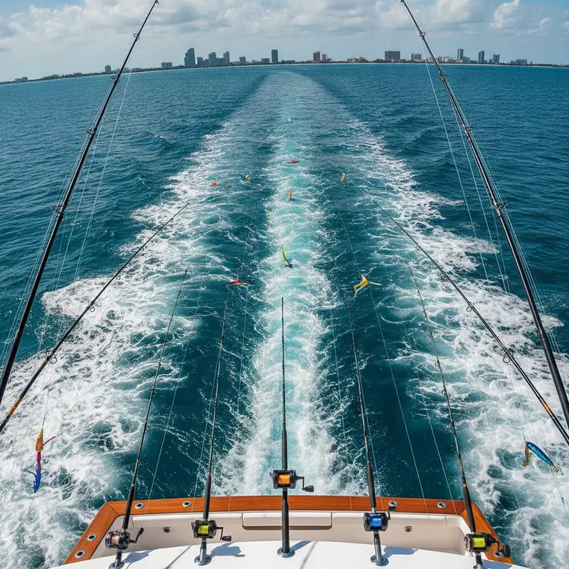 Offshore fishing boat working the Gulf Stream off Miami, FL - Nomad Fishing Charters