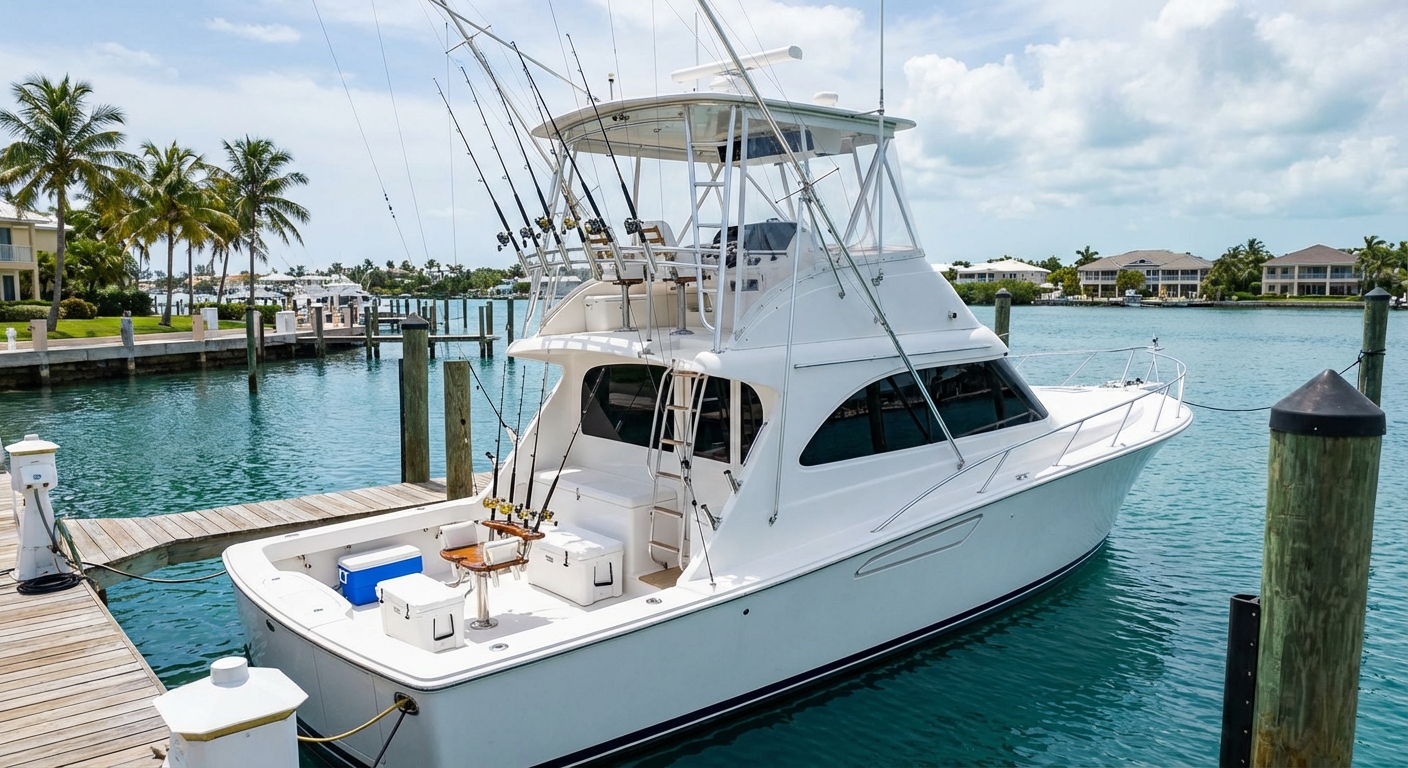 Professional fishing charter boat ready for Hialeah anglers